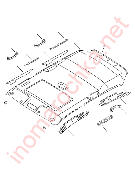 Обивка потолка с люком Geely GC6 схема